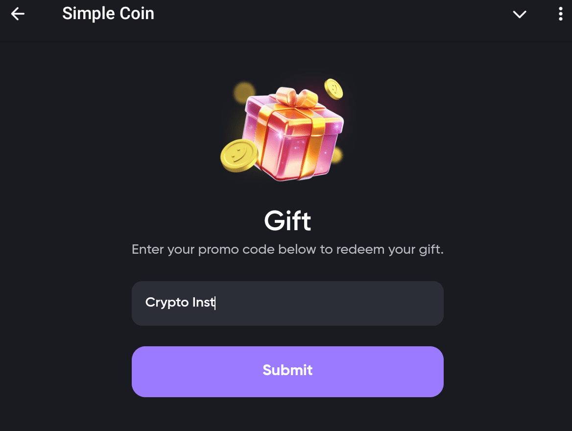 Today's Simple Coin Promo Code For 17th October