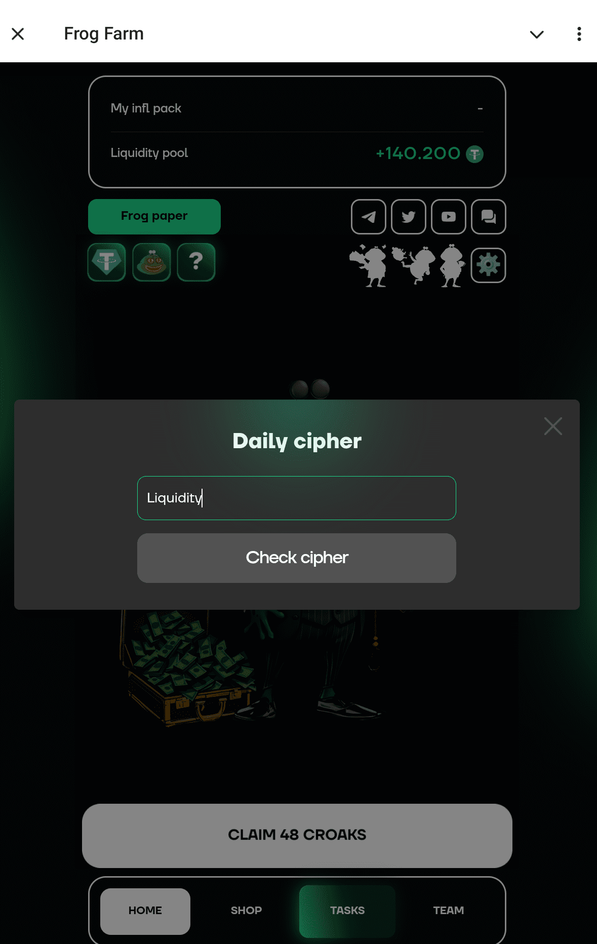 Today’s Frog Farm Cipher Code