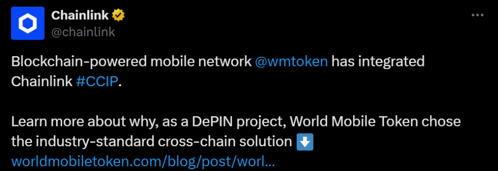 Chainlink partnerships LINK USD price