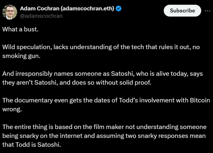 Satoshi Nakamoto Todd HBO