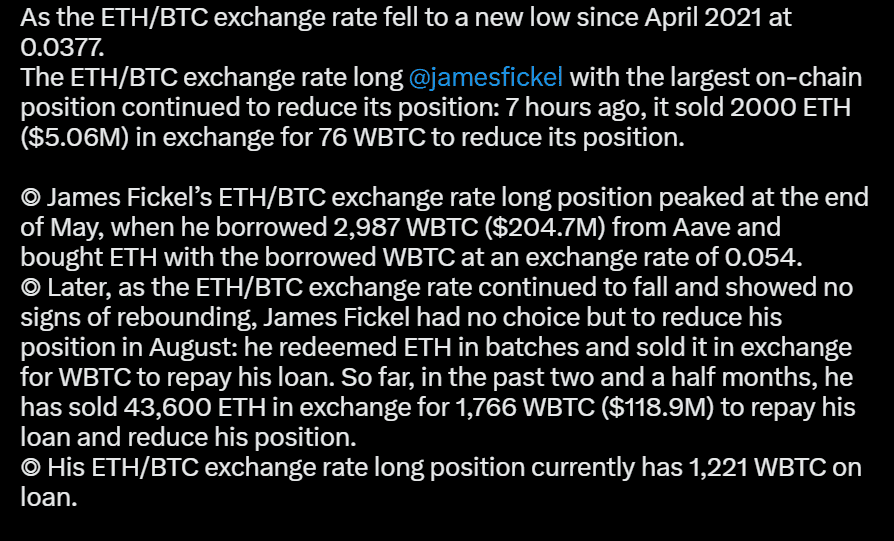 Ethereum Bitcoin ETH/BTC Ration