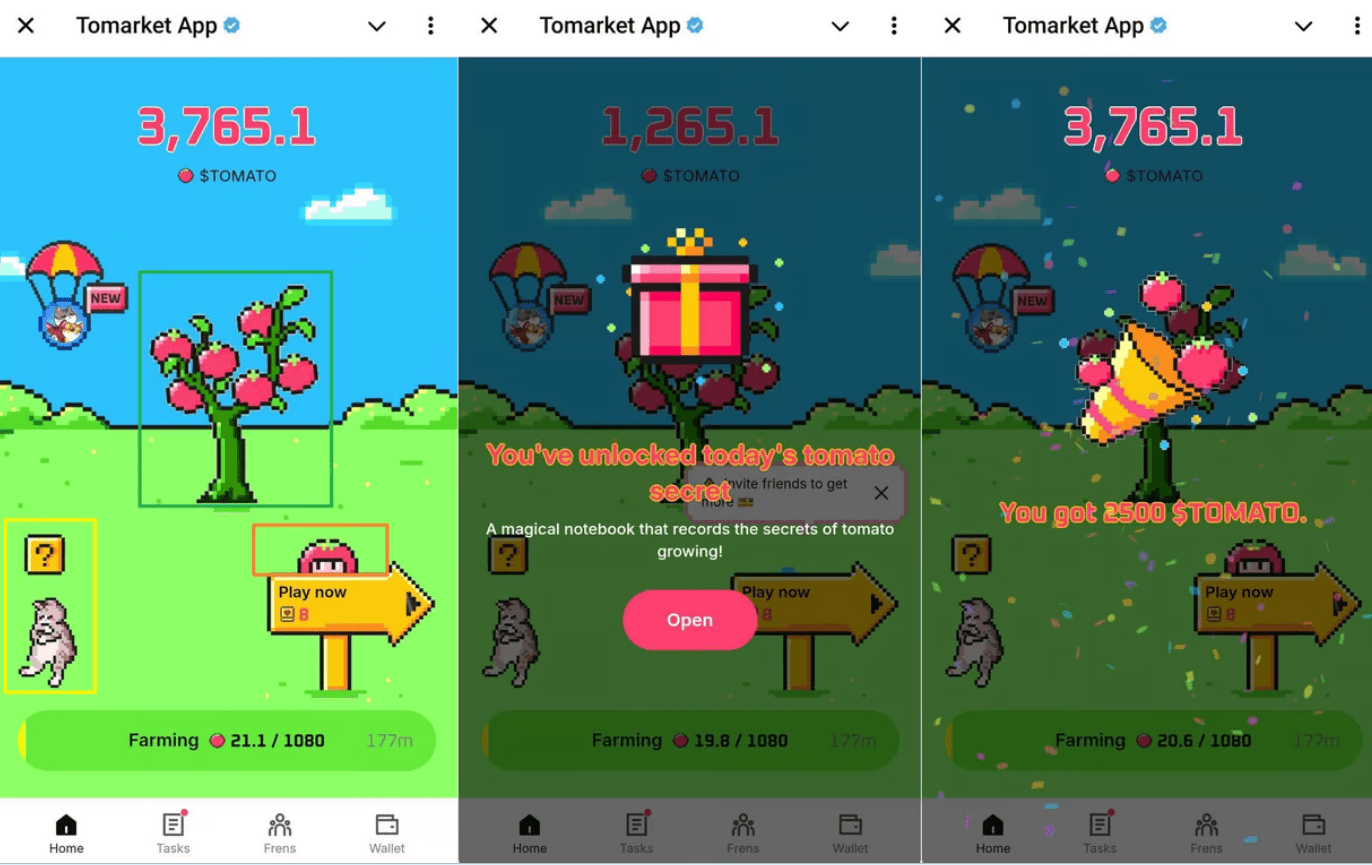 Tomarket Token Reward Unlock. Source: Tomarket Telegram App
