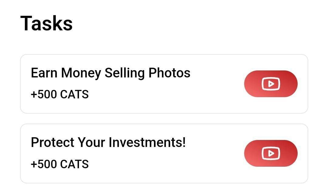 Task Rewards for CATS Earnings
Source: