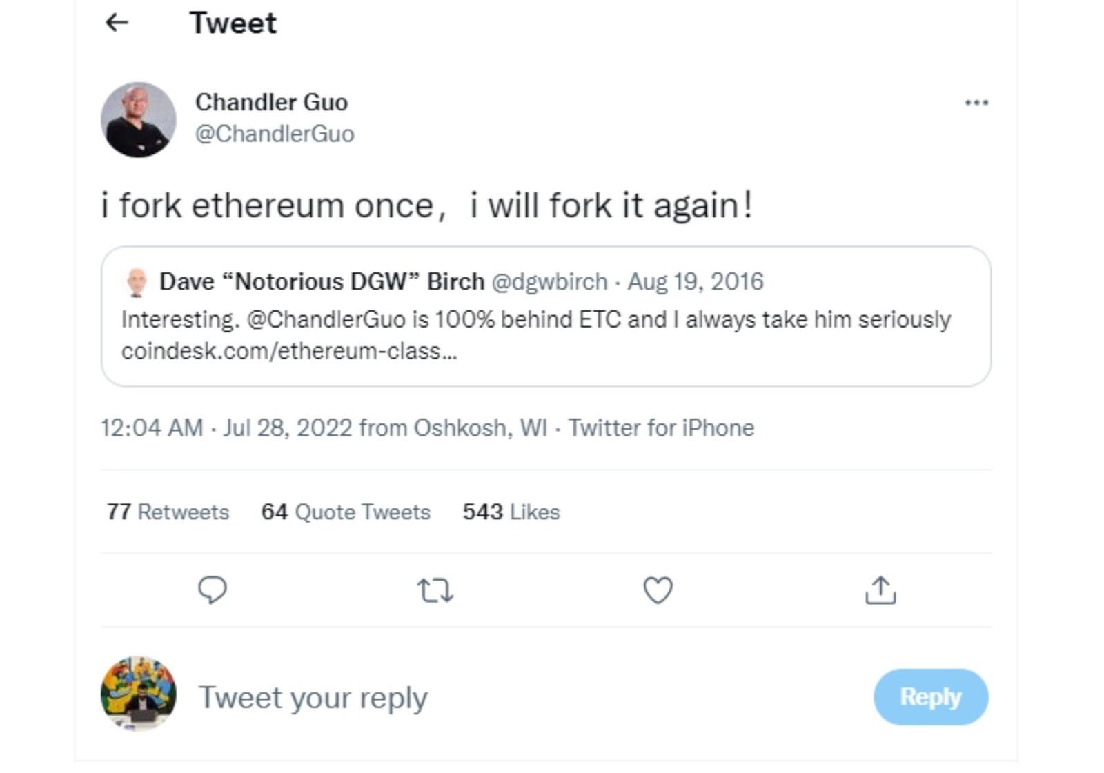 Civil war is clearly brewing with the Ethereum community.