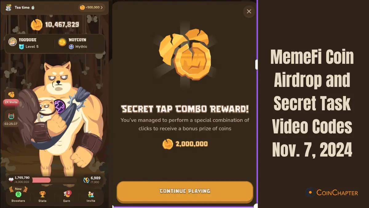 MemeFi Coin Airdrop and Secret Task Video Codes Nov. 7, 2024