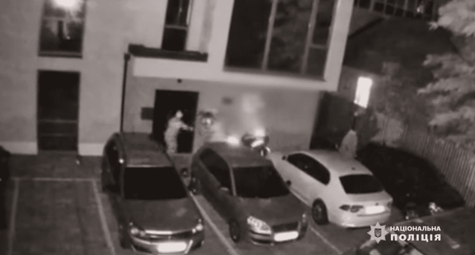 Footage of the victim being assaulted and dragged into the vehicle. Source: Kyiv Police