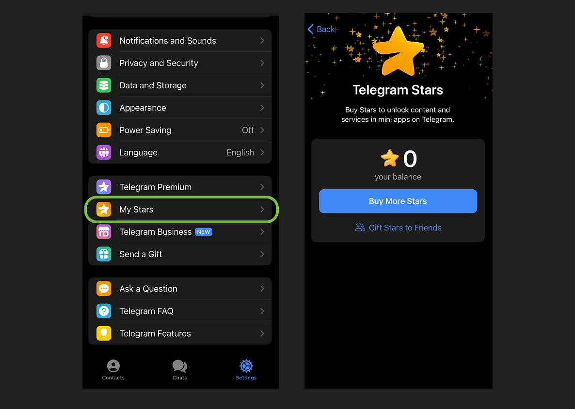 Buying Telegram Stars - Source: Telegram
