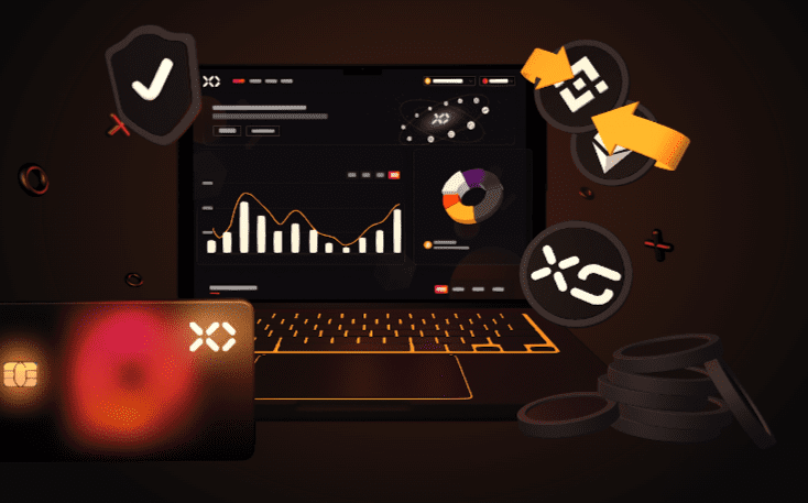 A computer with a graph and icons
Description automatically generated with medium confidence