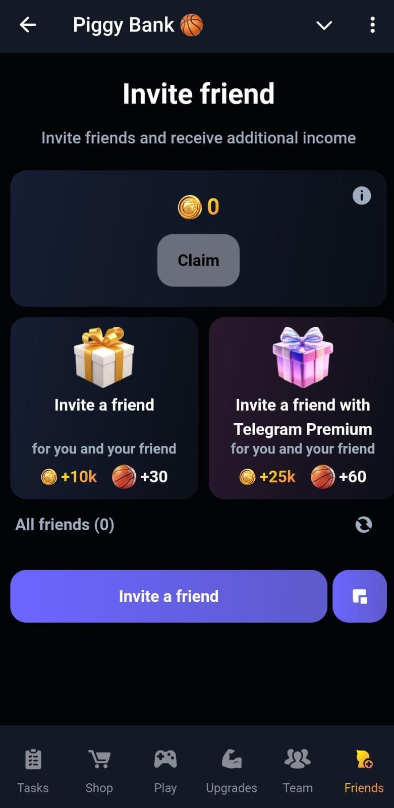 Invite Friends Feature in Piggy Bank - Source: 