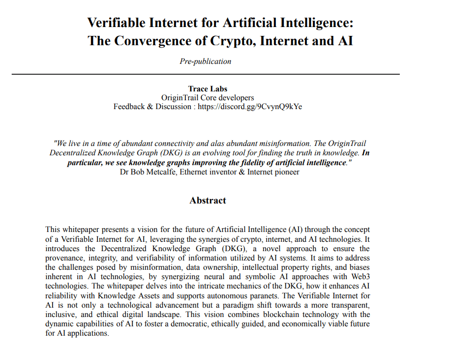 Origin trail crypto projects TRAC
