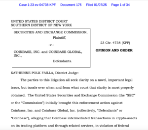 SEC v. Coinbase Case Document - Source: Courtlistener
