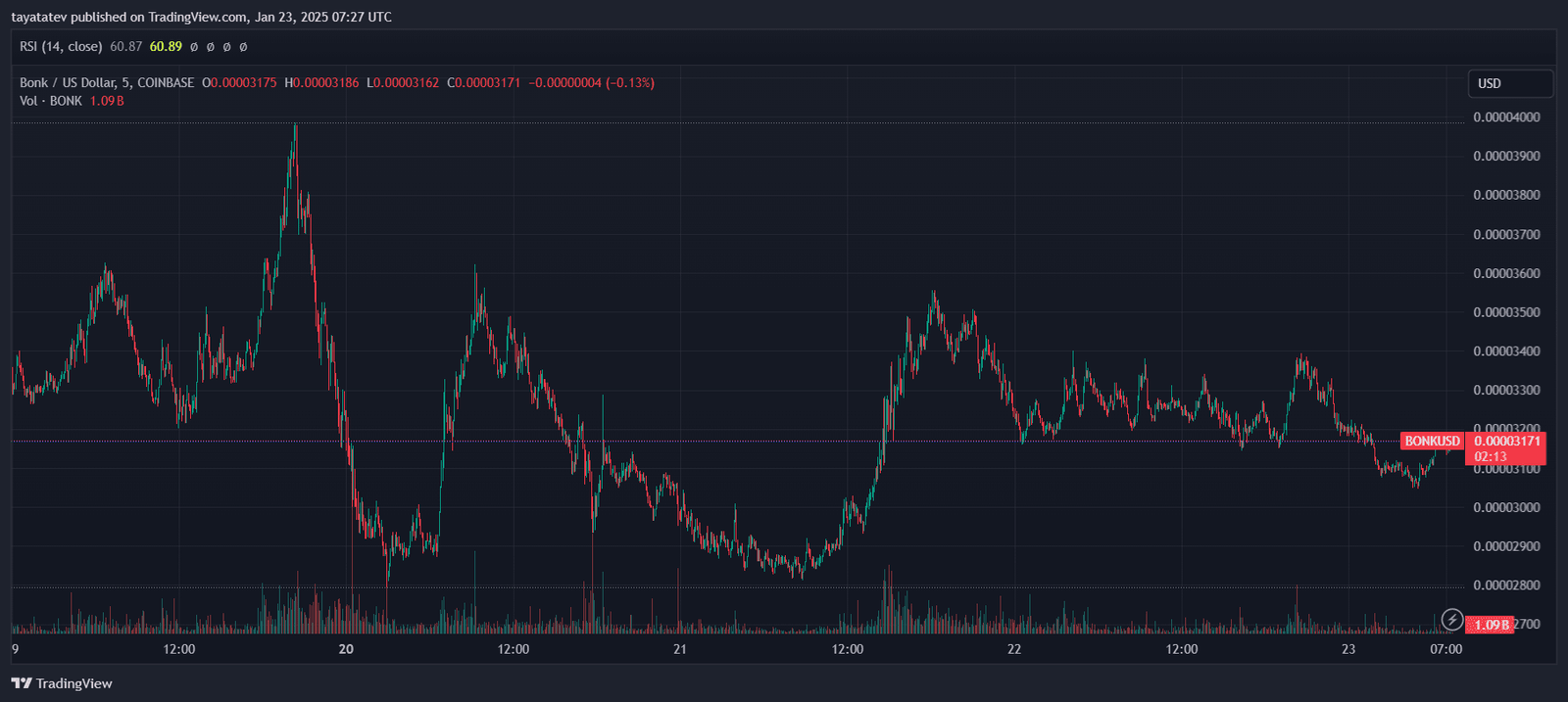BONK/USD Price Chart. Source: TradingView