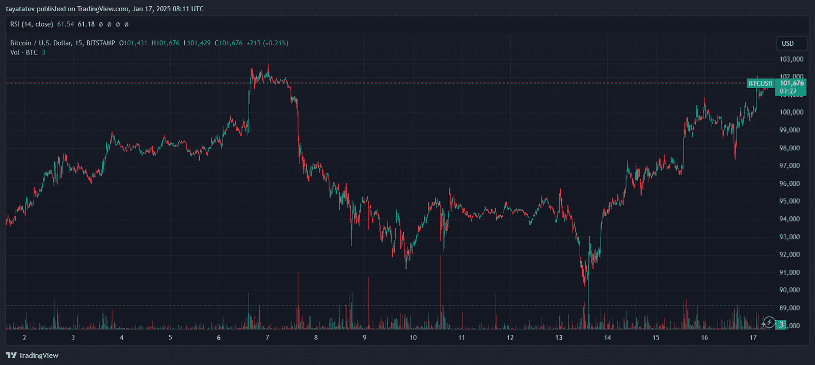 Bitcoin Price Chart (BTC/USD). Source: TradingView