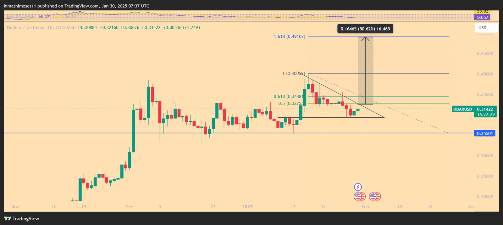 HBAR/USD 1-day price chart. Source: TradingView