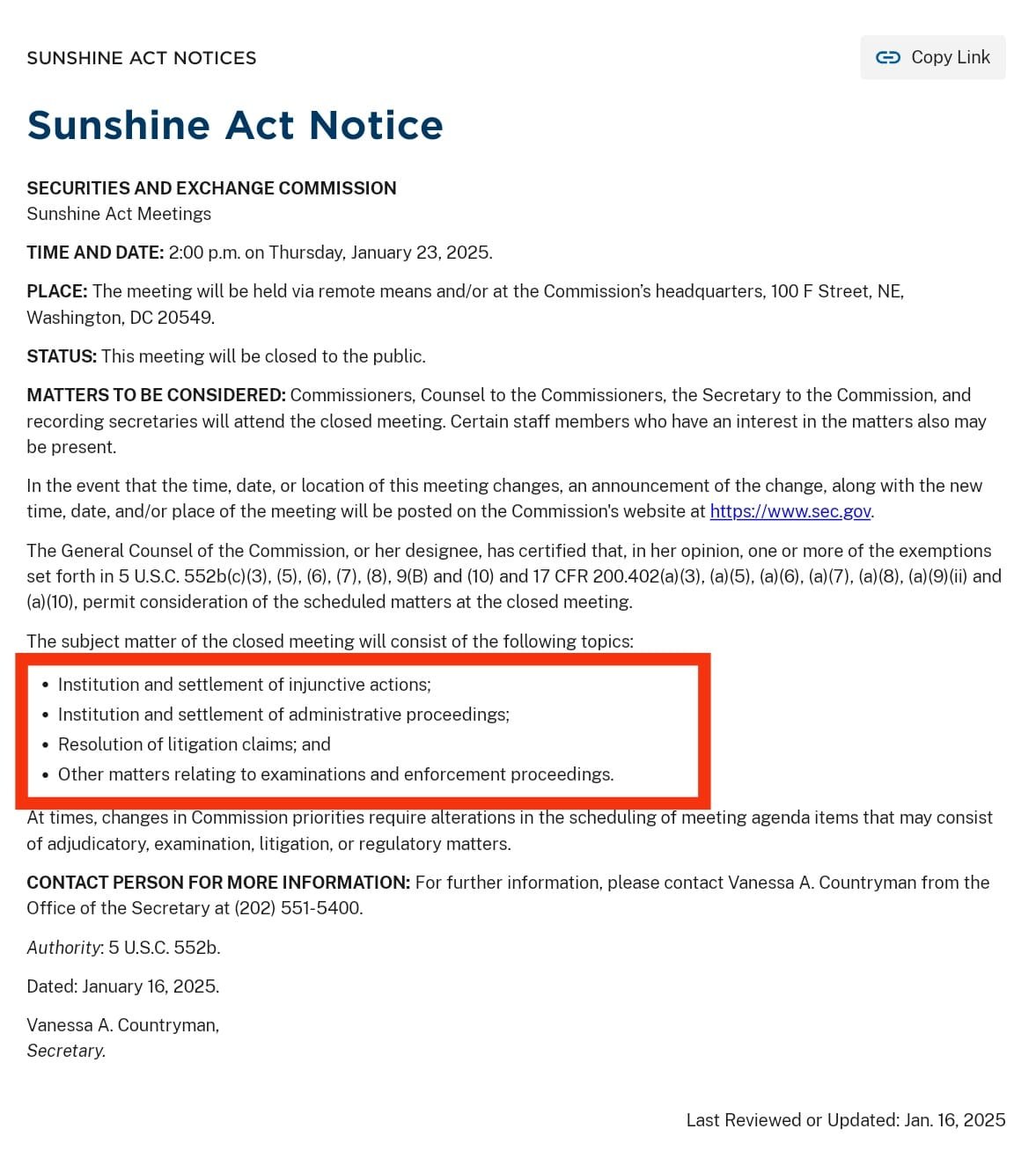 Topics to be discussed in the meeting.