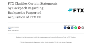 FTX Disputes Backpack EU AcquisitionSource: FTX
