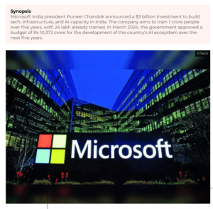 Microsoft AI, India investment, AI training, Azure cloud, Puneet Chandok, AI ecosystem