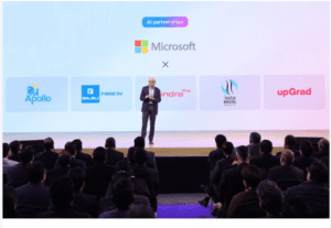 Microsoft partnerships, AI in India, Azure expansion, Satya Nadella, AI training, Microsoft collaboration