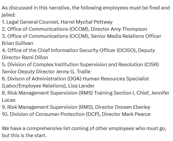 Federal Deposit Insurance Corporation Officials Misconduct List. Source: FDIC Exposed