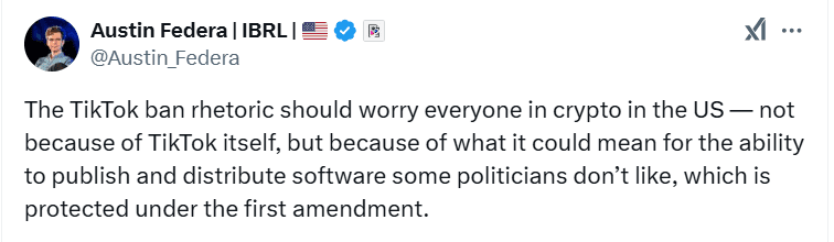 Austin Federa on TikTok Ban. Source: X
