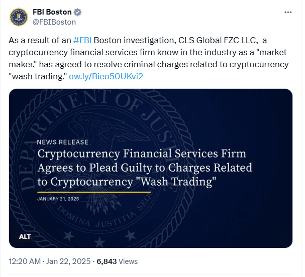 CLS Global FBI Wash Trading Case. Source: FBI Boston