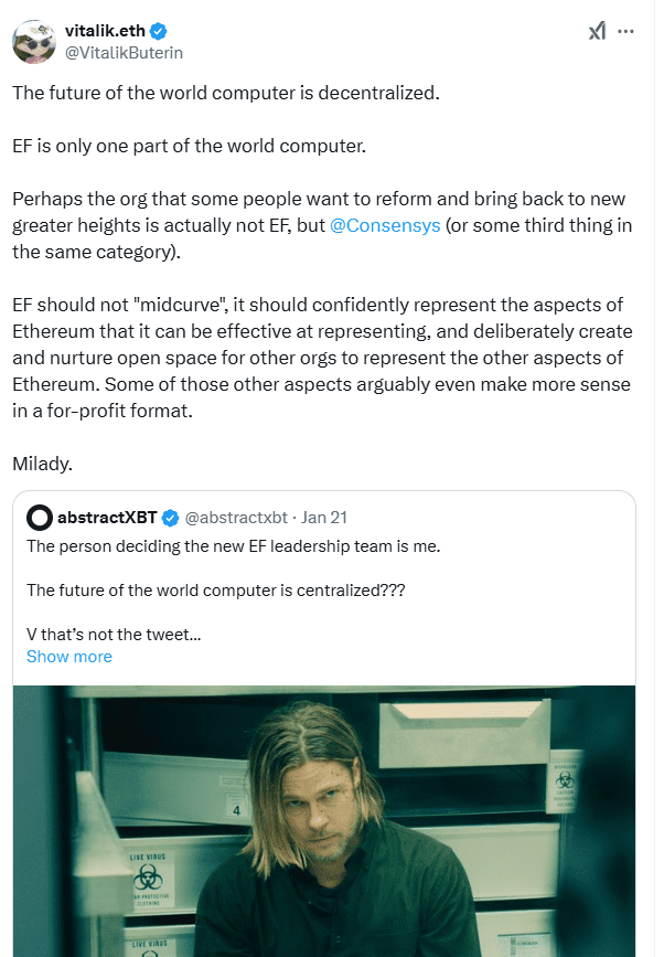 Vitalik Buterin on Decentralization. Source: 