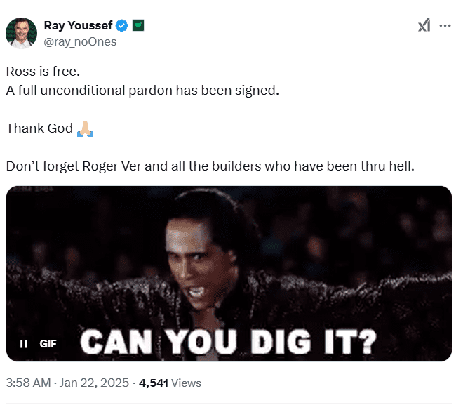 Ray Youssef Pardon Tweet. Source: 