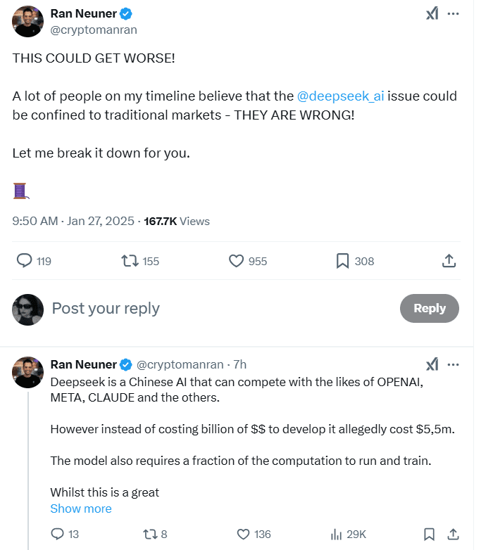 DeepSeek Market Concerns. Source: Ran Neuner