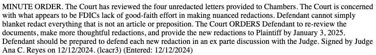 The full text of Judge Reyes’ Dec. 12 order. Source: PACER