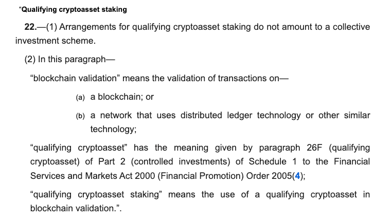 An excerpt from the UK Treasury’s 2025 No. 17 order. Source: Gov.uk