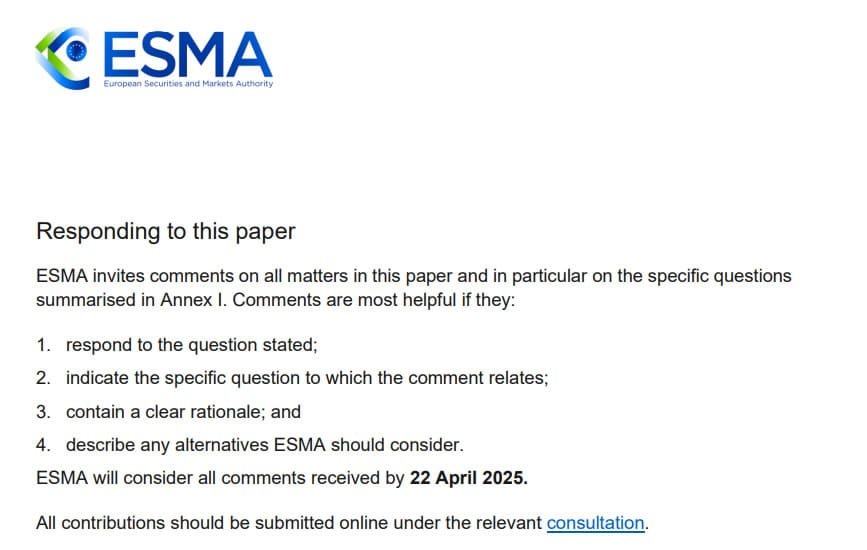ESMA MiCA Consultation Deadline. Source: ESMA
