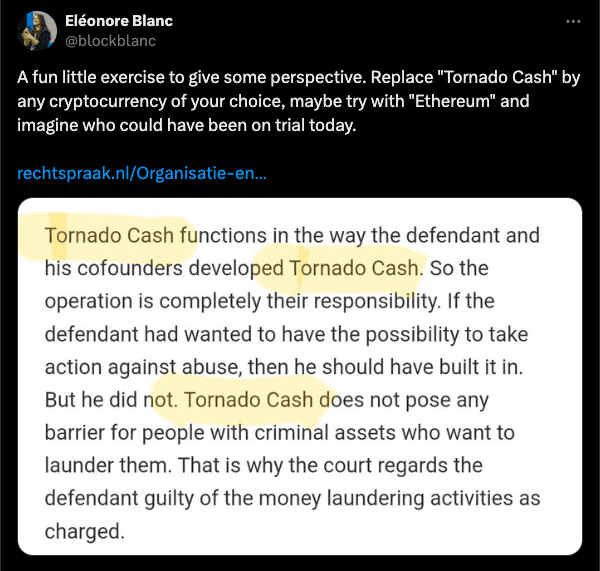 Tornado Cash Legal Accountability. Source: 