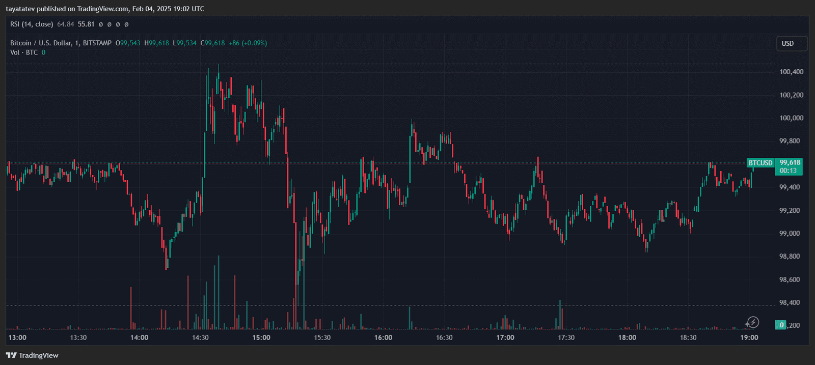 Bitcoin Chart February 2025. Source: TradingView