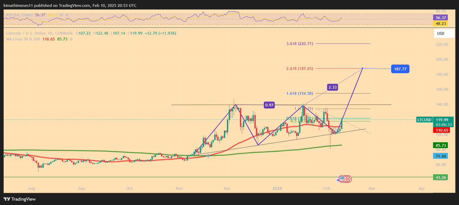 LTC/USD 1-day price chart. Source: TradingView