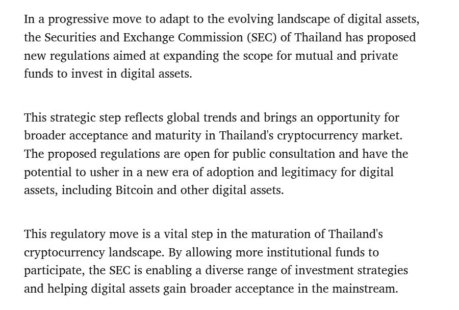Thailand SEC Digital Asset Regulations. Source: 