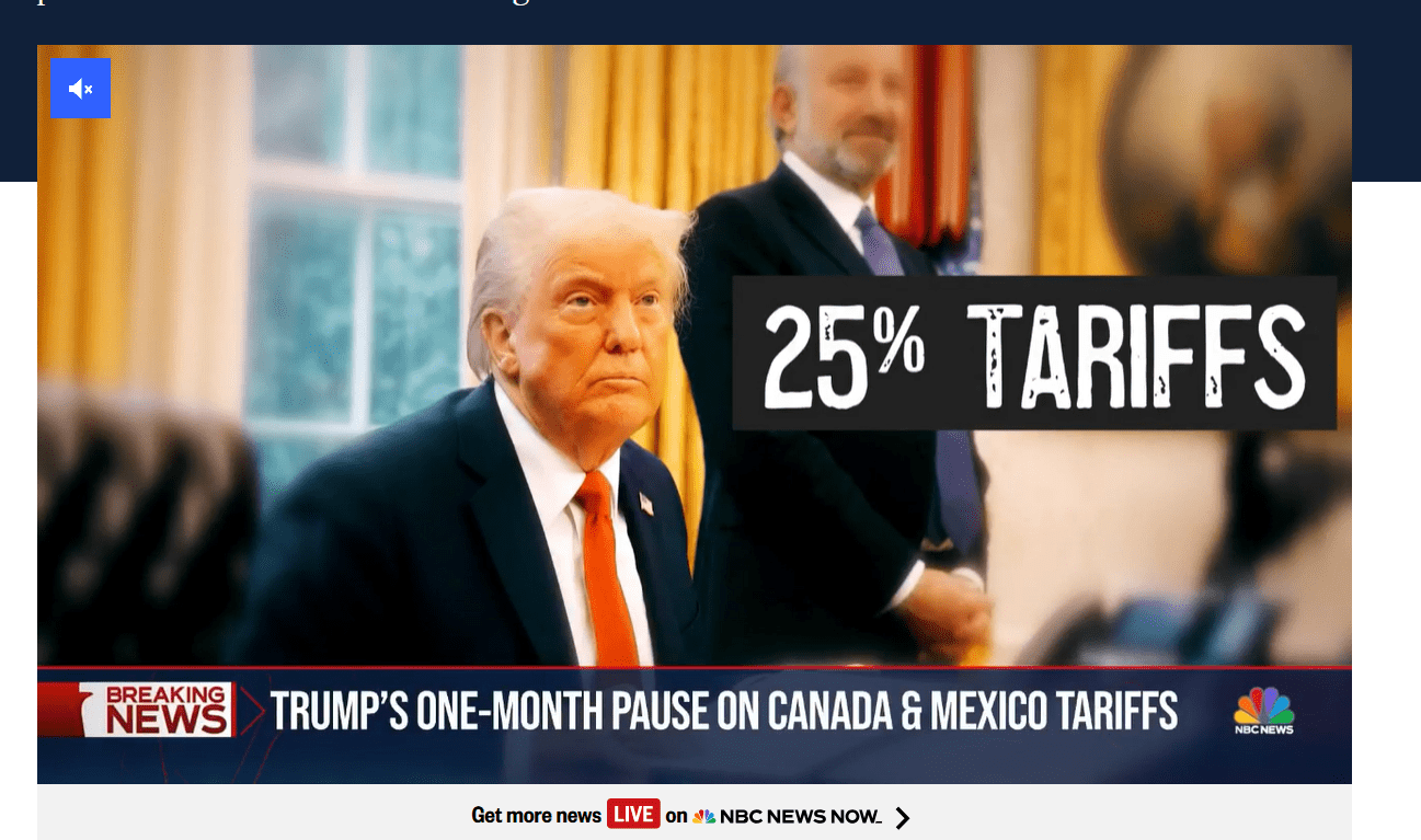 Trump’s 25% Tariffs. Source: NBC News