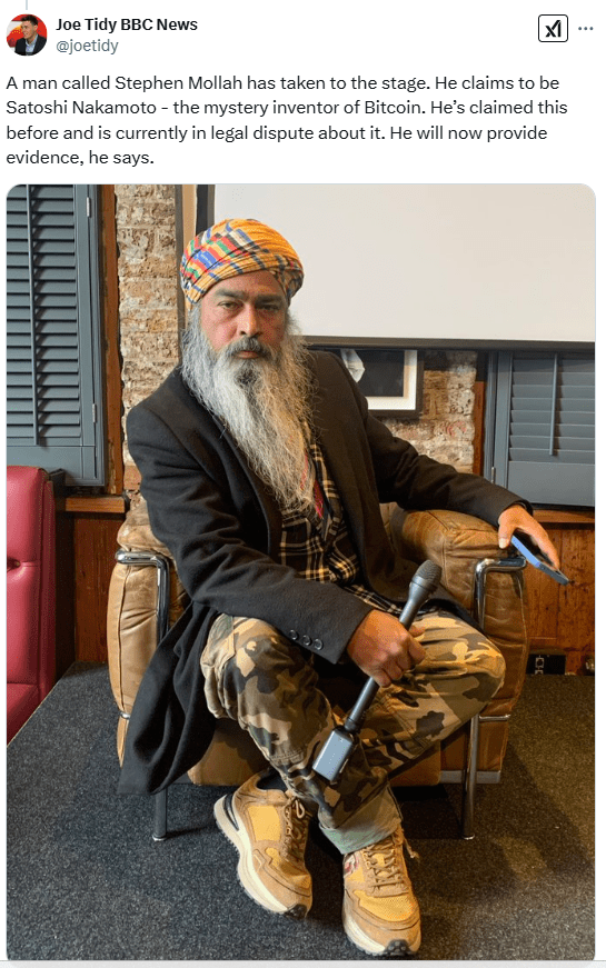 Stephen Mollah Claims Satoshi Identity. Source: Joe Tidy BBC News