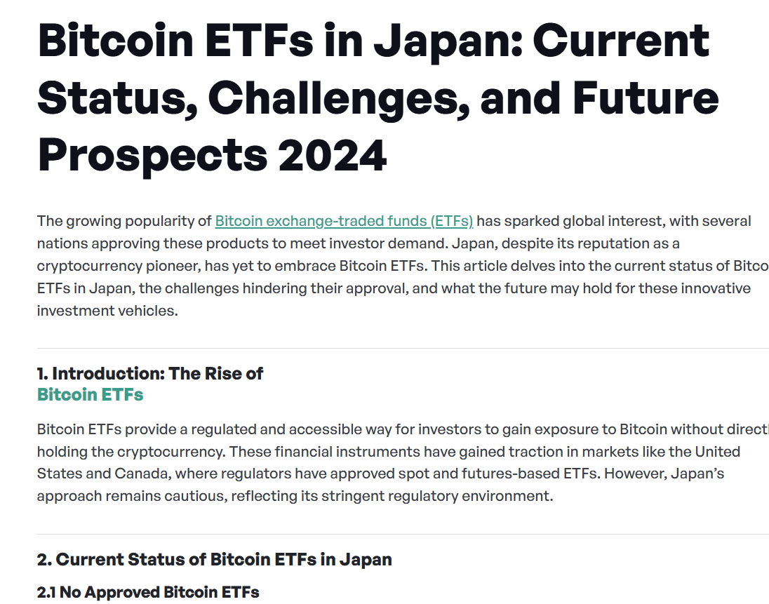 Bitcoin ETFs in Japan 2024. Source: Bitcoin ETF Insights.