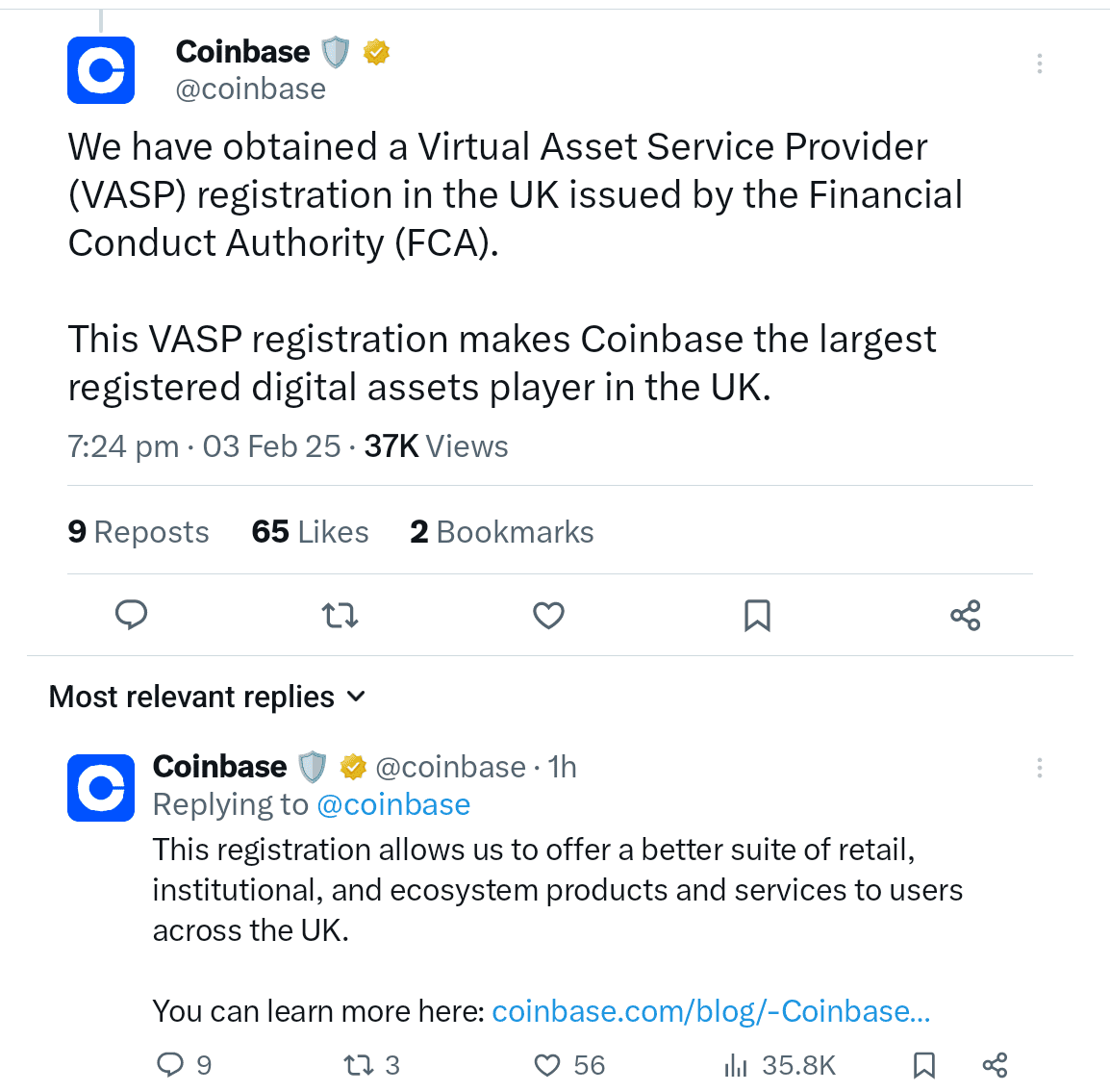 Coinbase wins UK FCA approval as registered crypto service provider