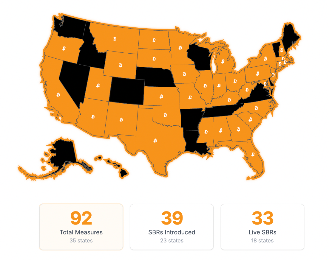  U.S. States Advancing Bitcoin Legislation and Strategic Bitcoin Reserves. Source: Bitcoin Laws