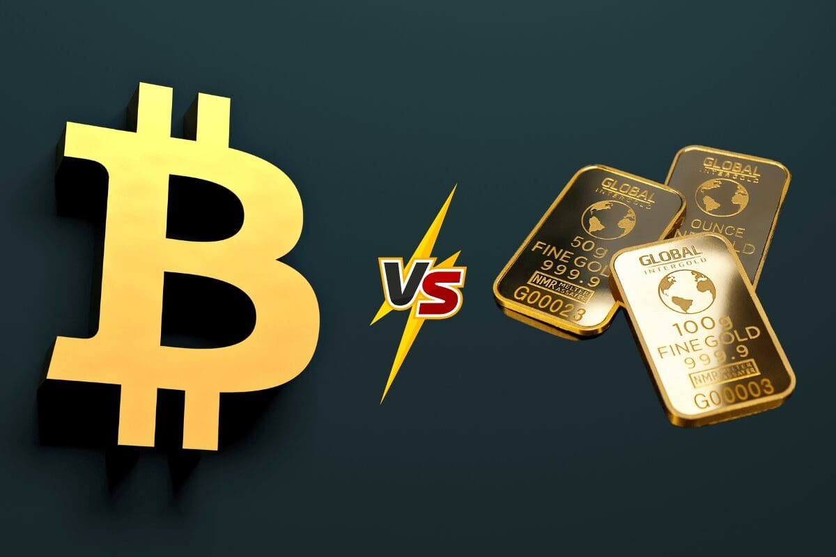 Bitcoin vs Gold concept