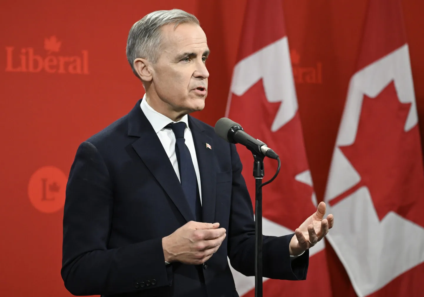 Mark Carney during a Liberal Party leadership debate in Montreal on Feb. 24.Graham Hughes—Bloomberg via Getty Images