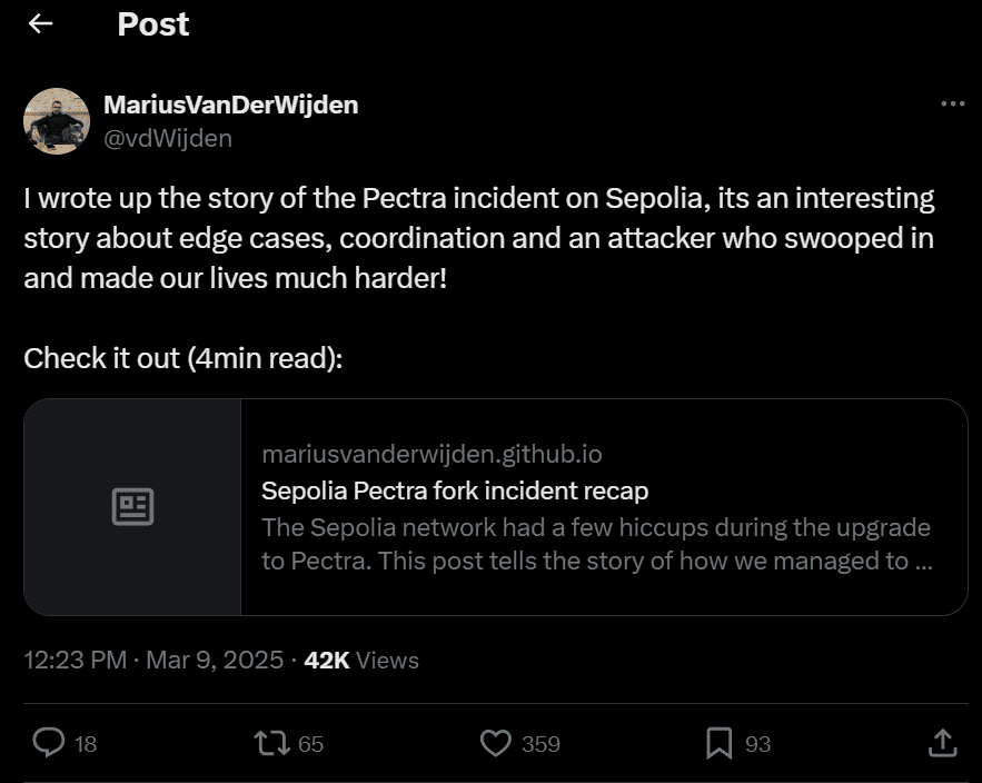 Sepolia Pectra Fork Incident: Attackers Exploit Upgrade Hiccups