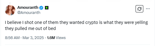  Amouranth Reveals She Shot at Intruders During Crypto-Driven Home Invasion. Source: X