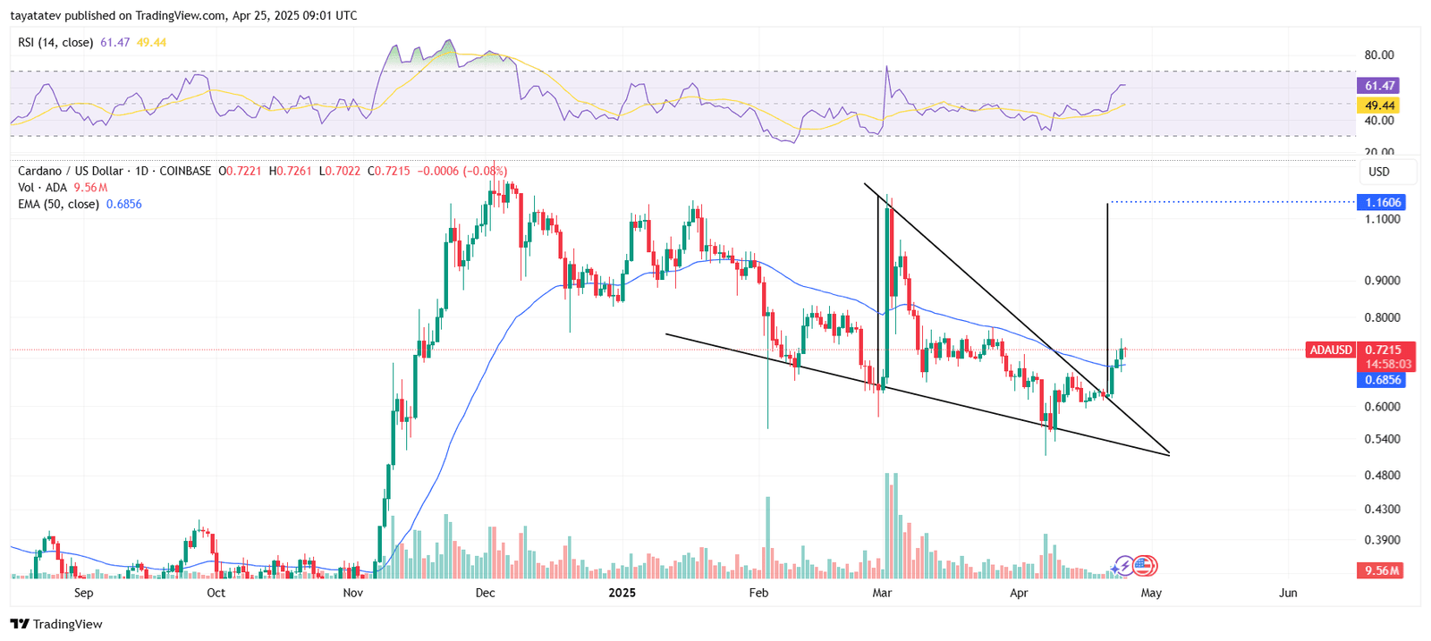 ADAUSD Daily Chart – Falling Wedge BreakoutSource: TradingView, 