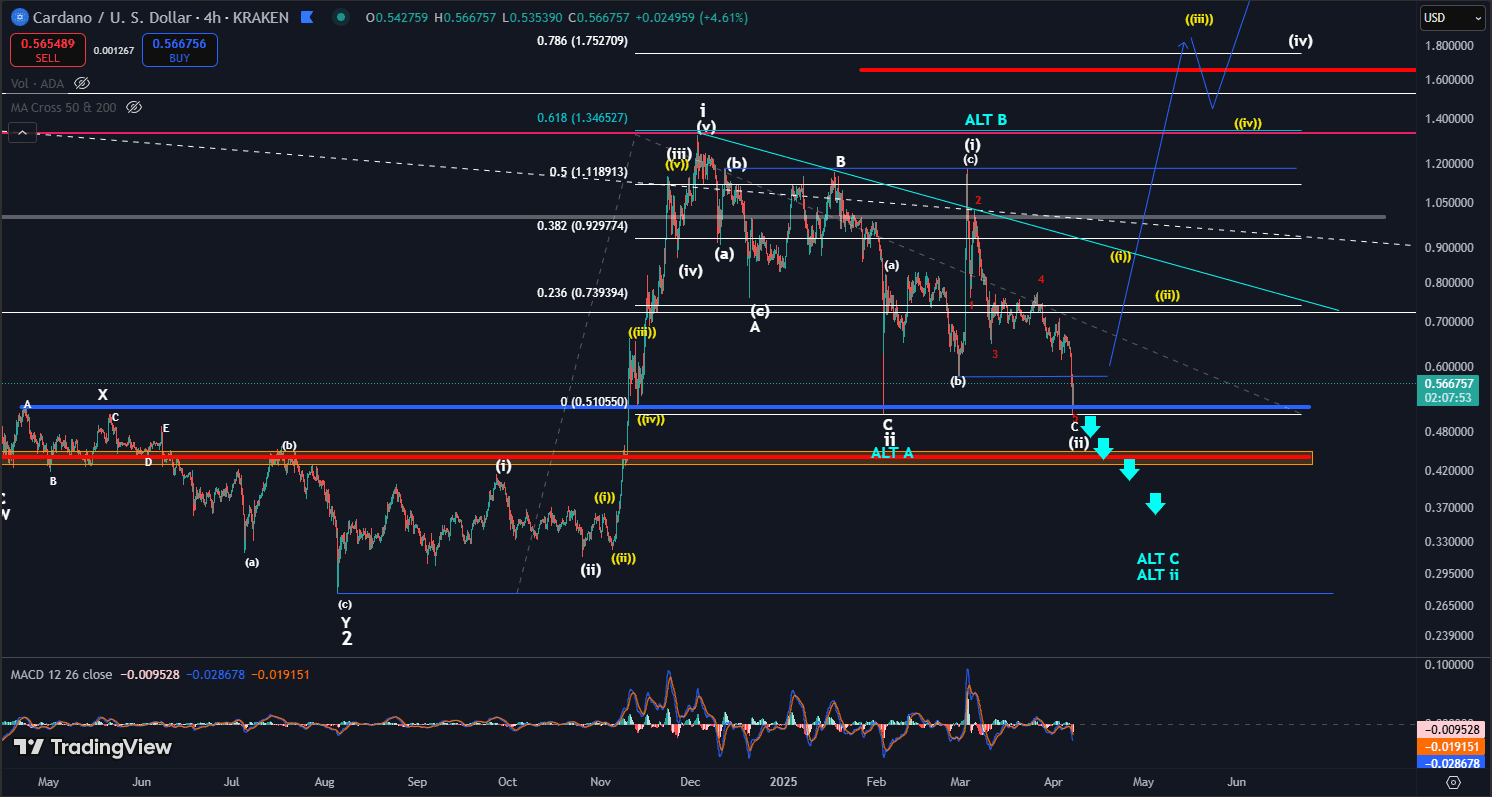 Cardano ADA Must Hold $0.50 or Risk Freefall, Says Mr. Brownstone. 