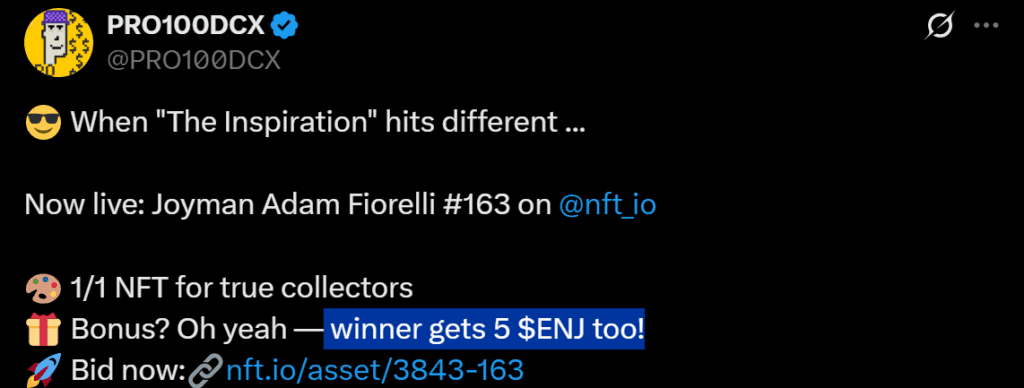 ENJ Enjin price Snap Challenge