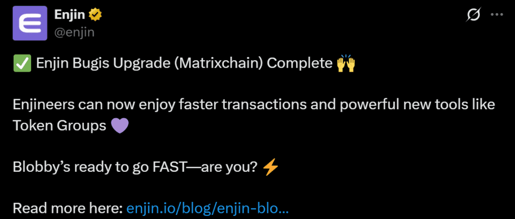 Enjin Bugis Update ENJ price