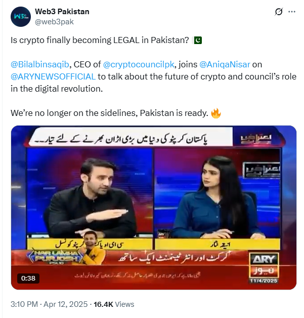 Crypto Legalization Talk Pakistan. Source: Web3 Pakistan