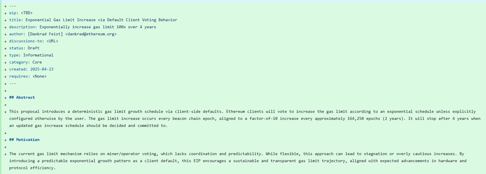 Ethereum EIP-9698 Draft Proposal Details. Source: Ethereum.org